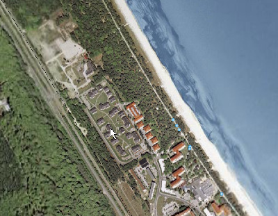 Lage im D&uuml;nenpark (Pfeil)